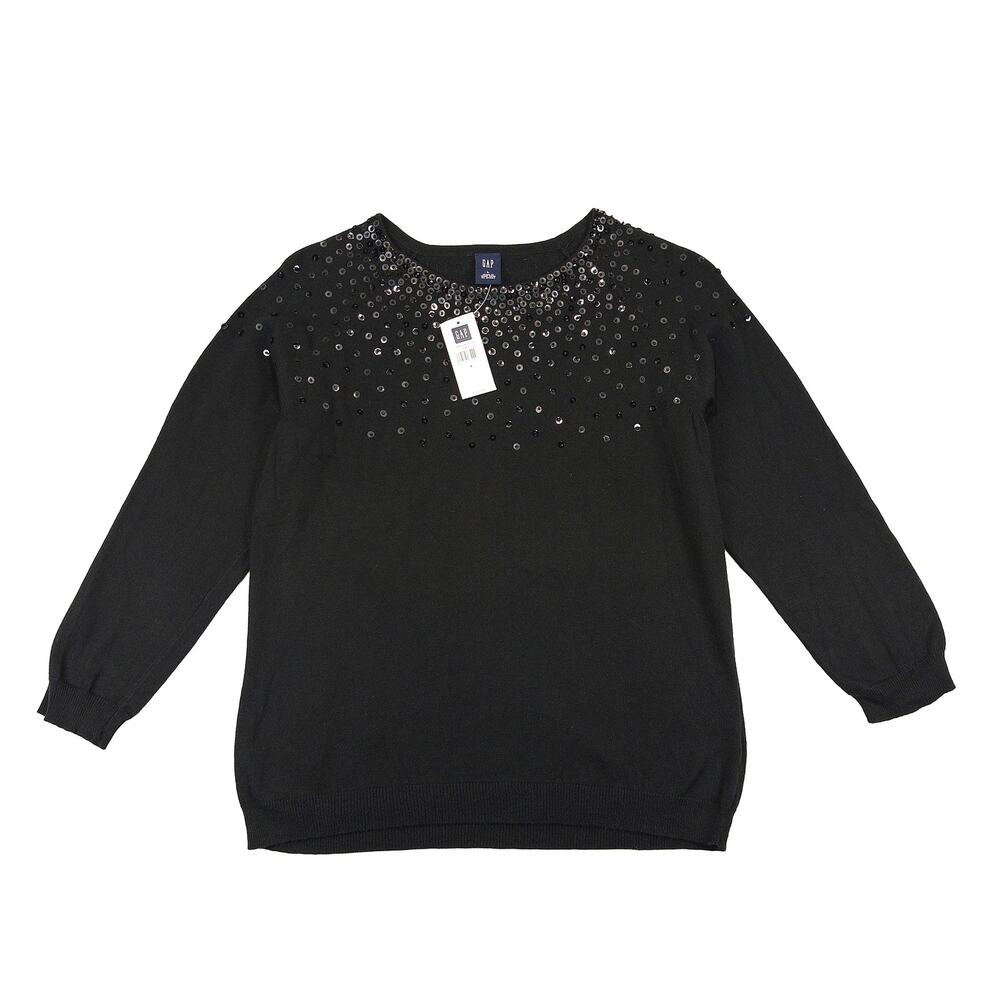 VTG Gap Sequin Sweater NWT 2005 Women’s L Black Y2K Party Holiday Hong Kong